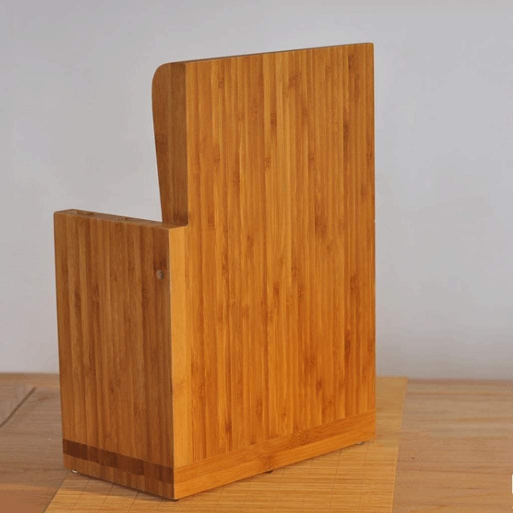 Knife Block Storage Stand Kitchen,Only Selling Cutter Holder,Bamboo Magnetic Seat Solid Clean and Orderly Tool