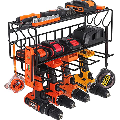 HYRIXDIRECT Garden Tool Organizer Garage Storage and Organizations Rack Wall Mount Rack Hanger for Garden Yard Shovels Rakes Brooms Hoses Organizer Heavy-Duty Design (Grey)