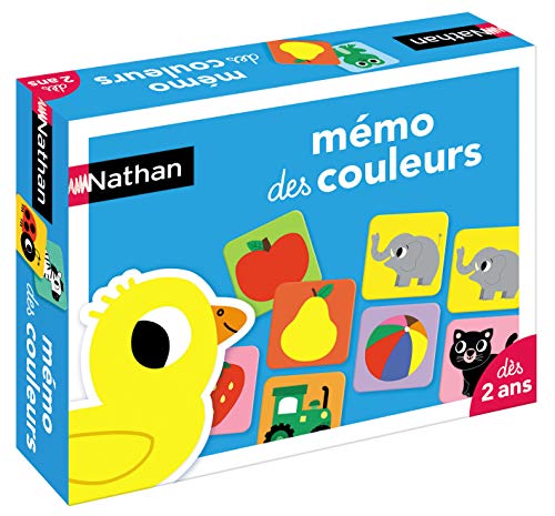 Nathan- Mémo Jeu éducatif pour associer Images et Couleurs dès 2 Ans, 31616, Multicolore