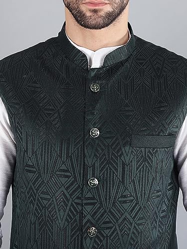 Image of Uri and MacKenzie Men's Silk Blend Kurta Pajama with Designer Ethnic Nehru Jacket /Modi Jacket