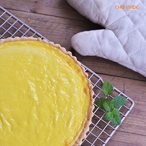 CHEFMADE 9.5-Inch Rotondo Torta Pan con Rimovibile Fondo Allentato, Non-stick In Acciaio Al Carbonio Quiche Pan per il Forno e Immediato Pentola di Cottura (Champagne Oro) - immagine 5