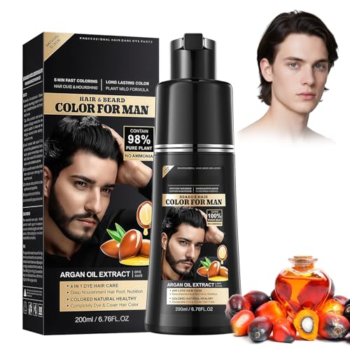 Schwarze Pflanzenhaarfarbe Shampoo, Grauabdeckung & Natürliche Haarfarbe, Semi-permanentes Haarfärbemittel für