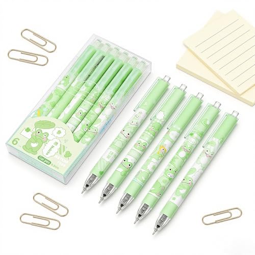 Set de 12 bolígrafos gel retráctiles con diseño de rana y tinta negra miniatura 6