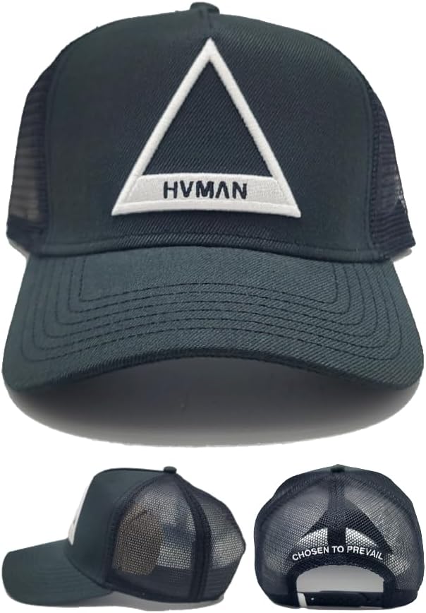 Cult of Individuality HVMAN Human New Triangle Logo Mesh Trucker Black White Era Snapback Hat