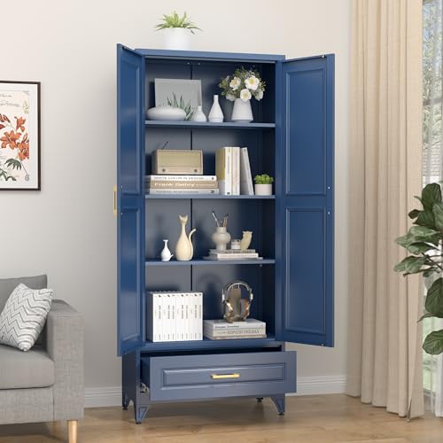 Image of SteeLoong 75 inch Metal Storage Cabinet with Doors and 3 Adjustable Shelves