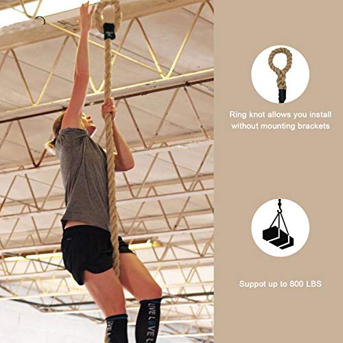 Vivitory Gym Fitness Training Climbing Ropes, Workout Gym Climbing Rope, Home Training and Fitness Workouts,1.5'' in Diameter, Available 10, 15, 25, 30 Ft (15 ft) - Thumbnail 2