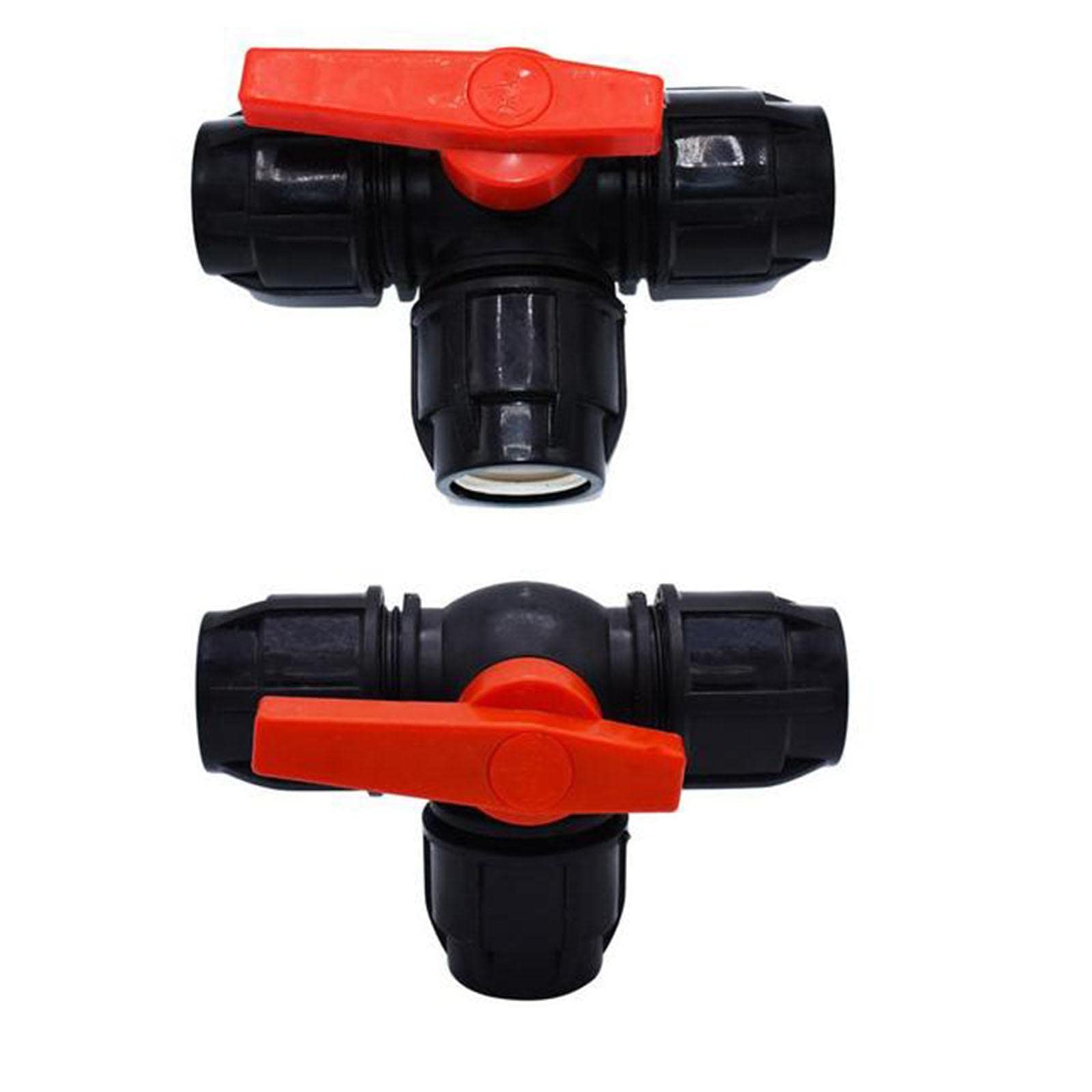 perfk Válvula de rápida de Tres vías PE Válvula de, Accesorios Acoplador de tubería de Agua Accesorios de tubería Rendimiento, diámetro Interior 32 mm