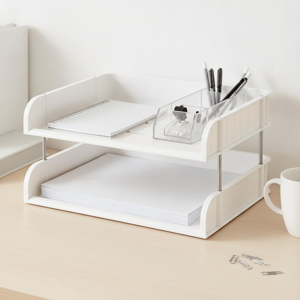 Organizador Escritorio, Estantería, Transparente 4, 40cm