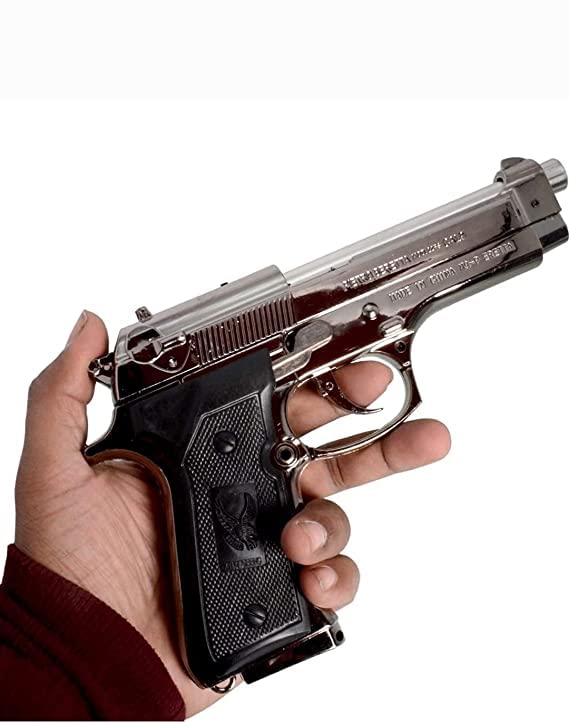 Niyanta U.S.9mm M9 Pistol Shaped Butane Jet Torch Lighter - Dark Grey and Black.