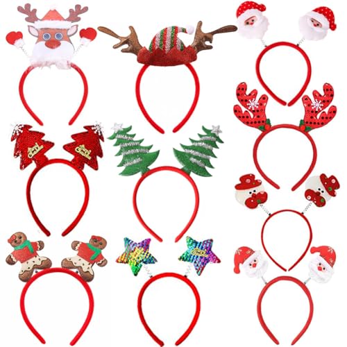Veokeny 10PCS Weihnachts haarreifen,Weihnachtsmütze Haarreif...