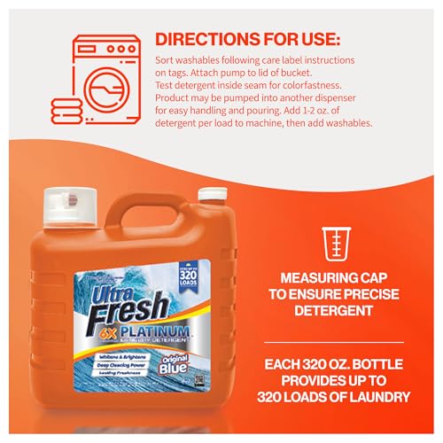 Image of Ultra Fresh 6X Platinum Laundry Detergent, Original Blue, 2 x 2.5 Gallon