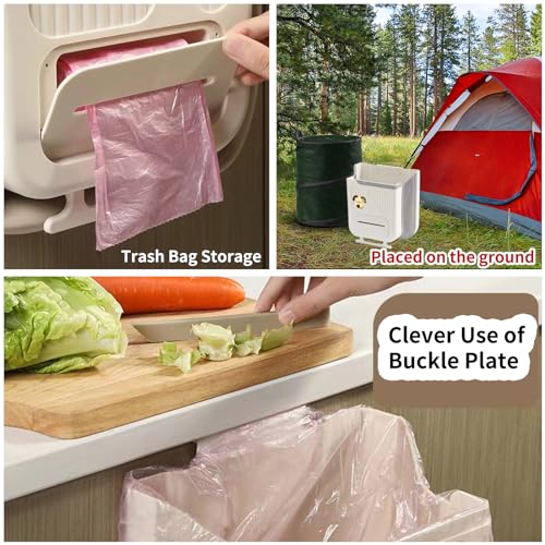 Image of Hanging Trash Can for Kitchen Cabinet Door,2.64 Gallon Collapsible Trash Can,Made of Premium TPR and PP,Ideal for Kitchen and Bathroom, or as A Rv Trash Can and Camping Trash Can