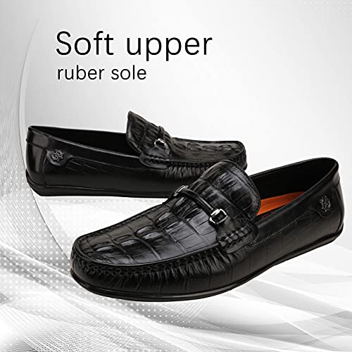 Mens Genuine Leather Slip On Loafers Comfortable Casual Driving Moccasins Brathable Loafer Dress Shoes…4