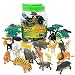 Boley 40PC Wild Safari Animal Toy Figurines Bucket Playset Toys for Kids - Figures Great for Toddlers