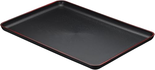 Miniatura 9 de PATIKIL Bandeja rectangular de plástico de estilo japonés, 11.8 x 7.9 pulgadas, bandeja para servir té de grano de madera para el hogar, hotel,
