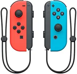 Controle de substituição para Nintendo Switch, alternativas para esquerdo e direito, controle de interruptor com suporte Turbo (Vermelho e azul com cordão de segurança)