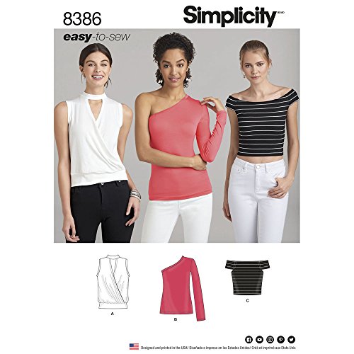 Patron couture top en maille Simplicity 8386 guide tailles D5