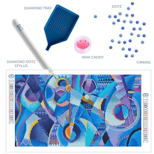 Image of DIAMOND DOTZ Blue Moods Diamond Painting Kits for Adults - Diamond Art Kits a Relaxing Creative Craft Kit with Dotz Gems 18.5x10.6