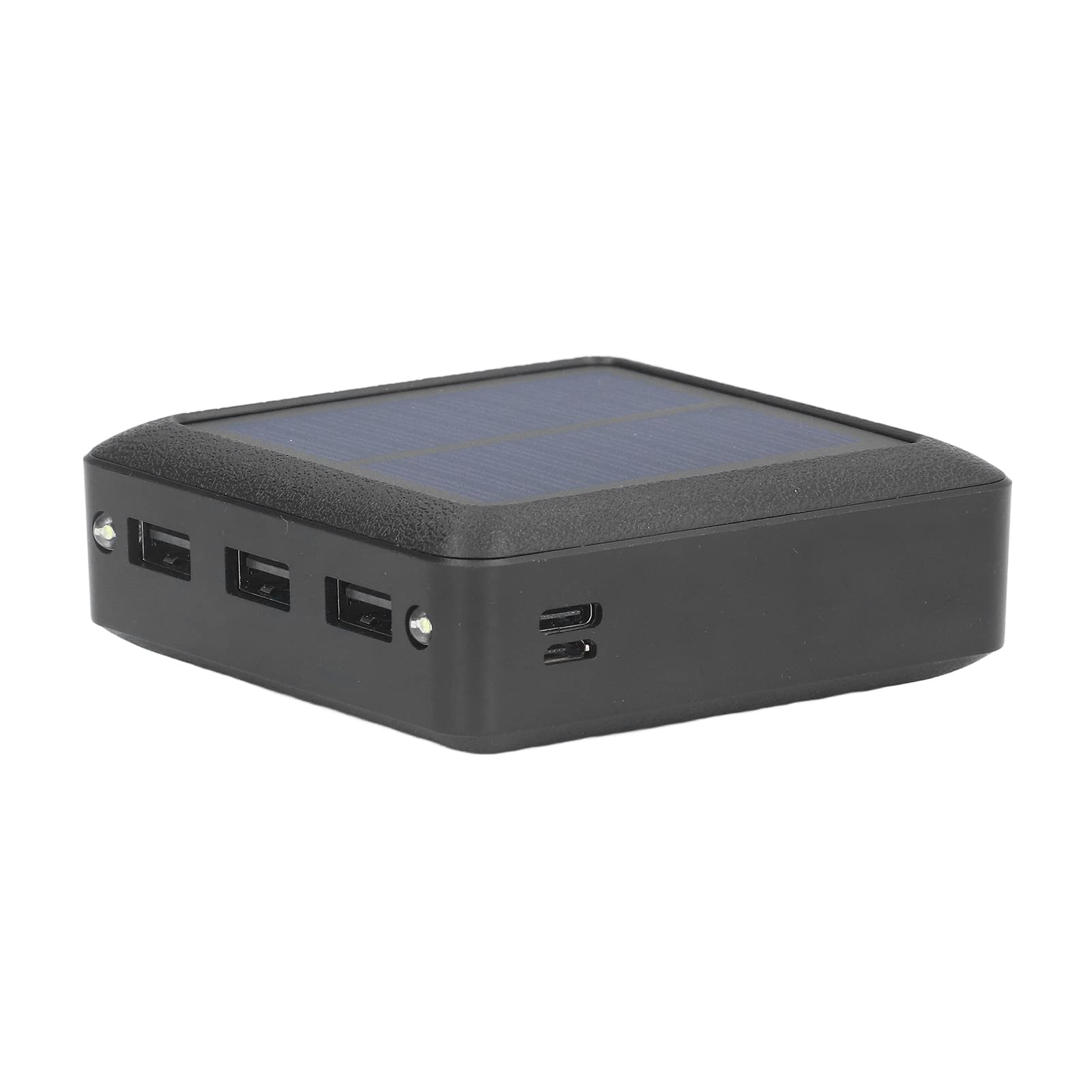 Banque d'énergie Solaire Mini Chargeur de Téléphone Solaire en Plastique 10 000 MAh 3 Sorties USB Double Entrée avec 2 Lumières LED Taille Compacte pour Le Camping Pêche Voyage Utilisateurs en