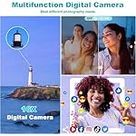 4K 56MP Digital Camera for Photography Vlogging Camera for YouTube with 180° Flip Screen, WiFi,16X Digital Zoom, 52mm Lens, 2 Batteries, 32GB Micro SD Card(Black)