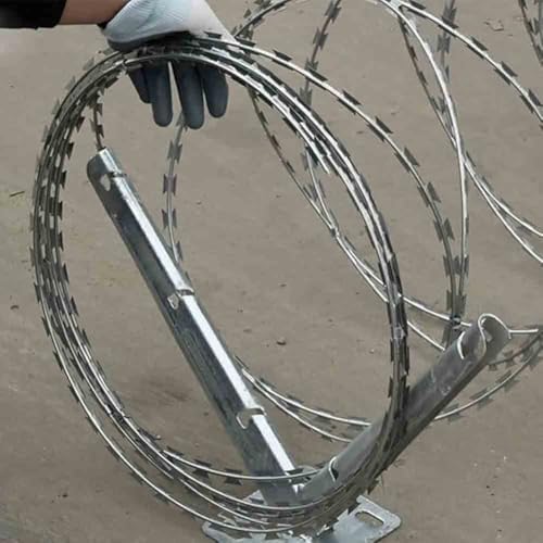 Staffa di sicurezza zincata a forma di V per filo spinato da giardino Supporto per recinzione antifurto Supporto per rete metallica resistente Soluzione di protezione esterna