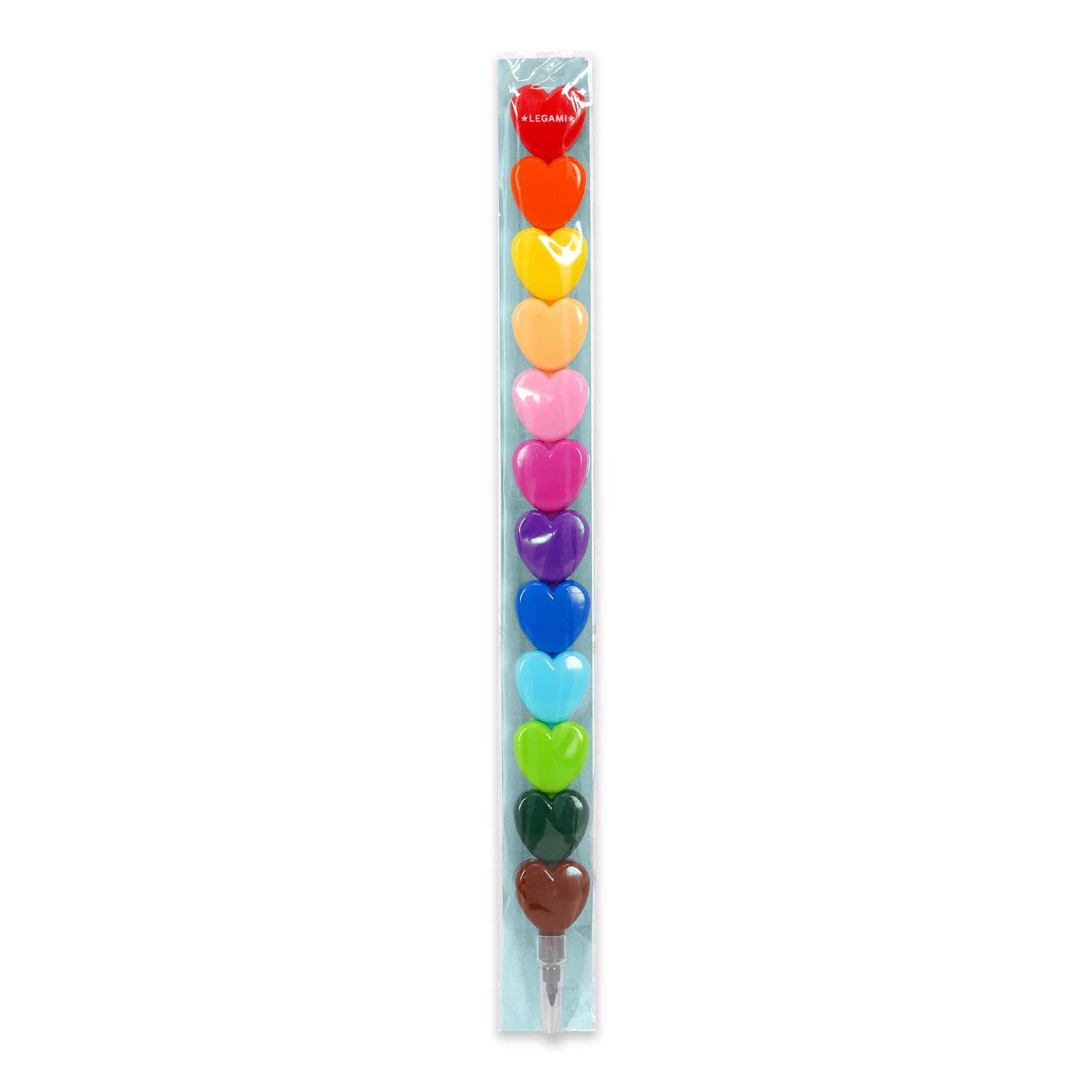 12 Crayons Empilables LEGAMI En Forme De Cœur - 12 Couleurs - Pastels Pour Enfants - Rêve En Couleur