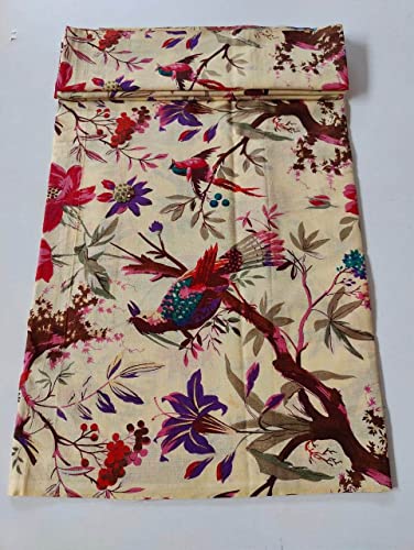 Image of Floral Printed Cotton Fabric Cloth Hand Block Print Fabric Women Material Running Jaipuri Hand Block Printed Women Dress Material Kurtis Natural 44 inch Inches Width 2.5 Meter (Pattern 30)