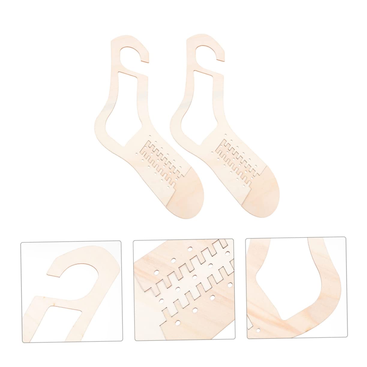 VILLCASE 3 Set Modello di Maglia A Calzino Marcatore Barelle per Calze Filato per Uncinetto Spillo Accessori A Maglia Bordo di Blocco all'Uncinetto Portafilo Segnapunti di Legno 2 Paia*3