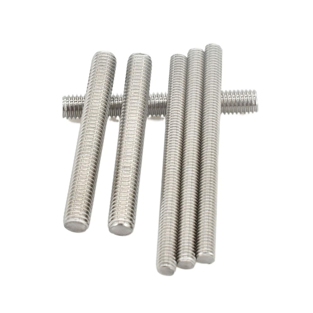 Zwei-köpfige Schrauben, M3 M4 M5 M6 Vollgewindeschraubenstangenbolzen 16 mm bis 100 mm metrisches Gewinde Stangenschraubenbolzen Wellenmutter(25mm (10pcs),M5)