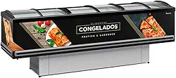 Ilha Expositor p/Congelados e Resfriados GESV-290CPR Plus Preto Vidro Curvo Deslizante Gelopar - Preto - 220V