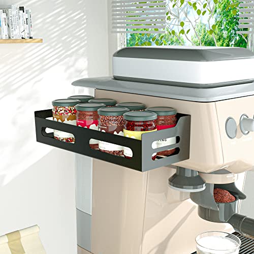 Magnetic Spice Rack Organizer For Refrigerator, Lidtop 4Pcs Hanging Spice Rack Wall Mount Metal Seasoning Organizer Rack Moveable Space Saver Fridge Spice Organizer For Refrigerator And Microwave Oven #TOP7