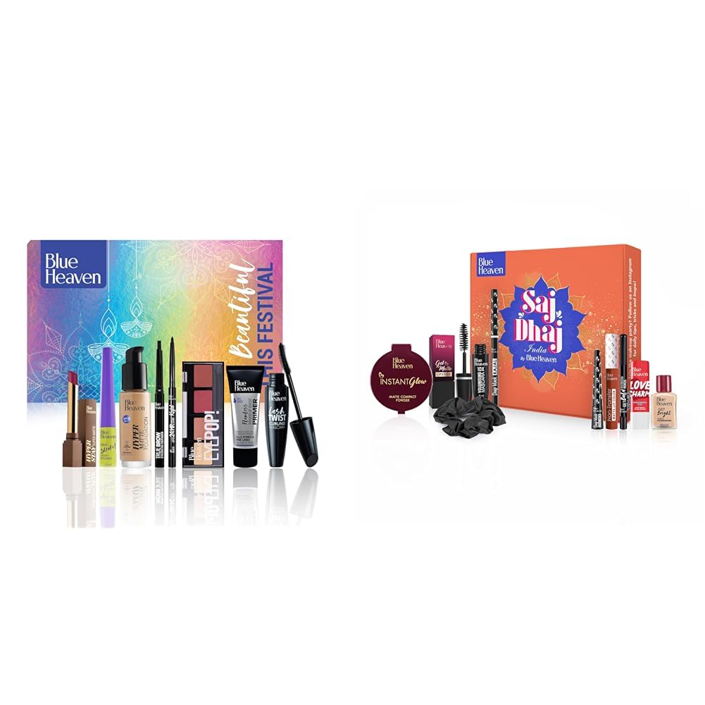 Blue Heaven Festive Makeup Kit Medium Tone Pac of 8 Saj Dhaj India Kit Pack of 10- Medium-image-43