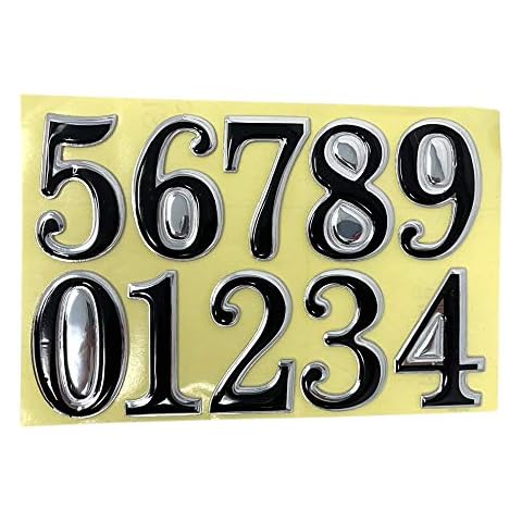 SystemsEleven SILVER/BLACK STICKY PROPERTY NUMBERS set for lockers doors house office bins Cover