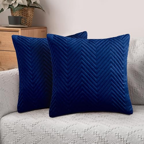 Hafaa Cushions with Covers Included 45 x 45 Cm Set of 4 (2 Navy C...