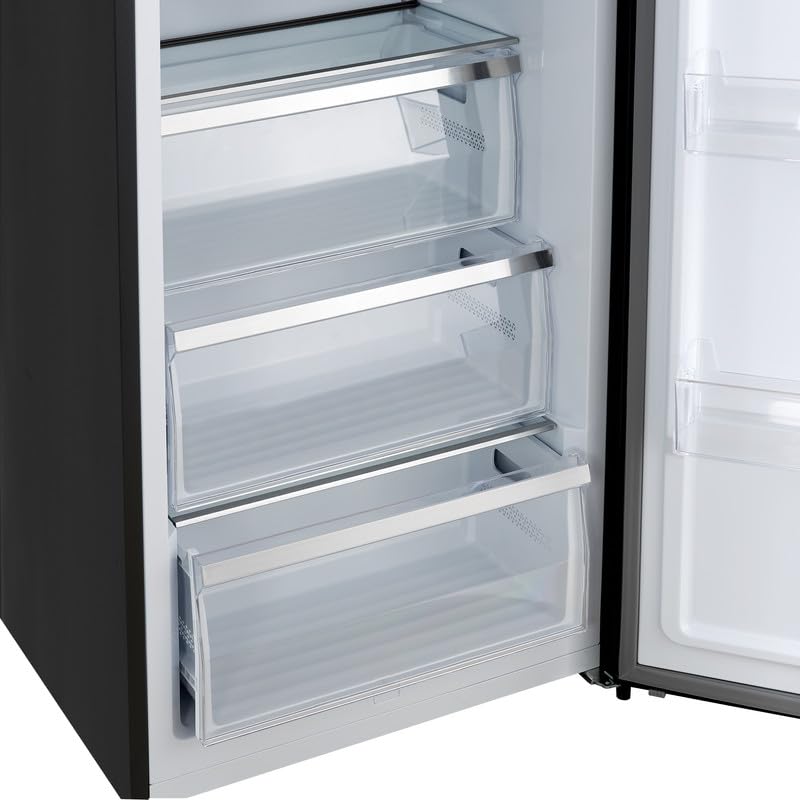 Forno Maderno 28" Convertible Upright Freezer/Refrigerator, 13.6 Cu.Ft., Energy Efficient Storage With Antique Brass And Stainless Steel Handles, Right Swing Door - Black on Fridge.com - View 5
