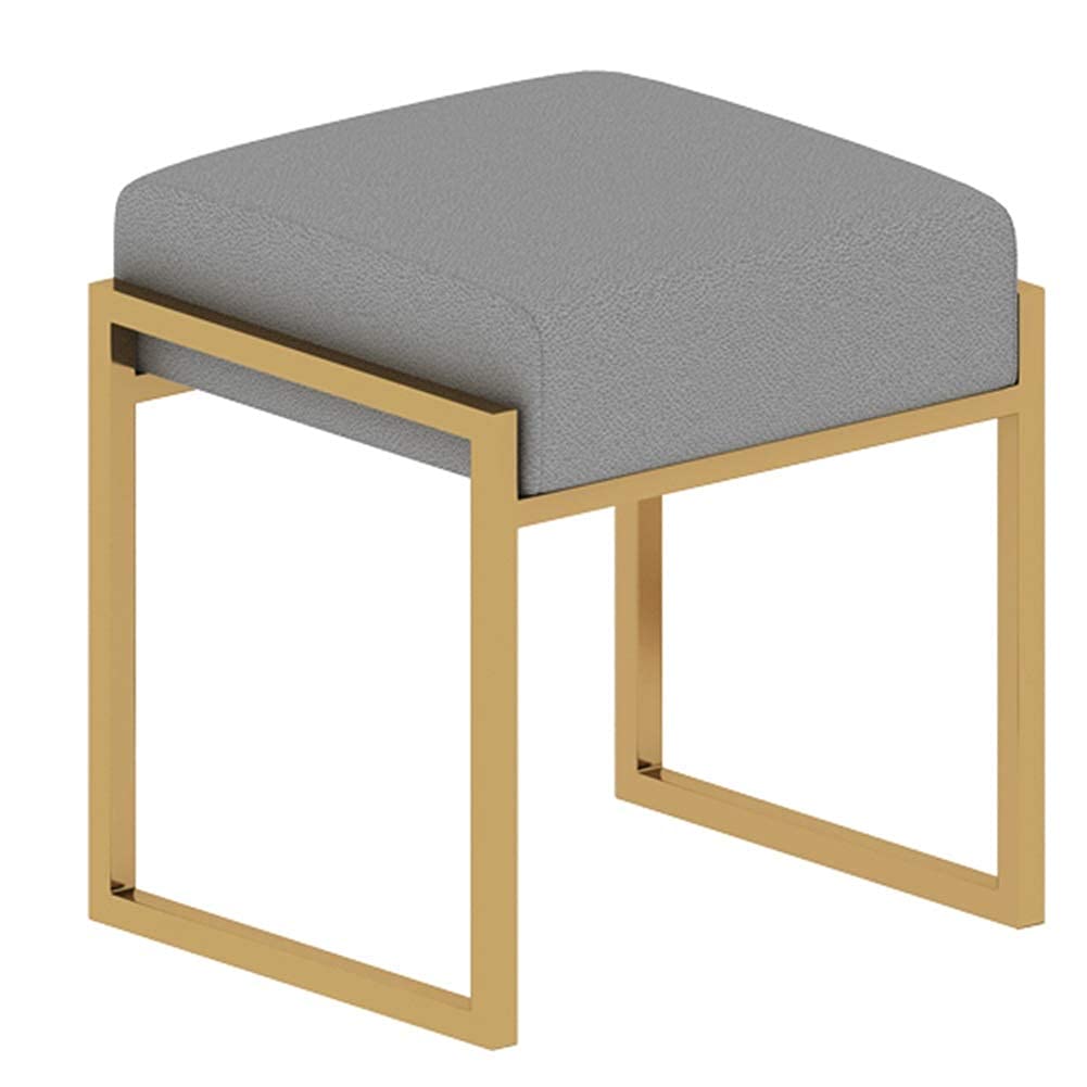 Pouf en tissu de coton haut de gamme avec piétement robuste en acier inoxydable