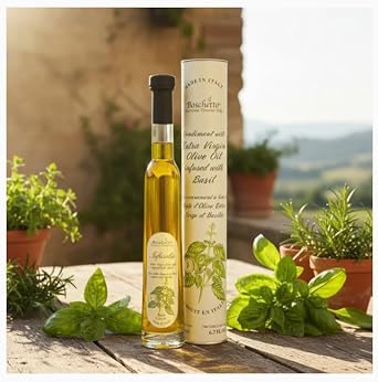 Il Boschetto, Infusolio - Extra Virgin Olive Oil Infused with Basil, 6.7 Oz, Imported from Italy