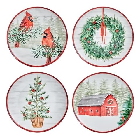 Mikasa Countryside Christmas Salad Plates Set Cover