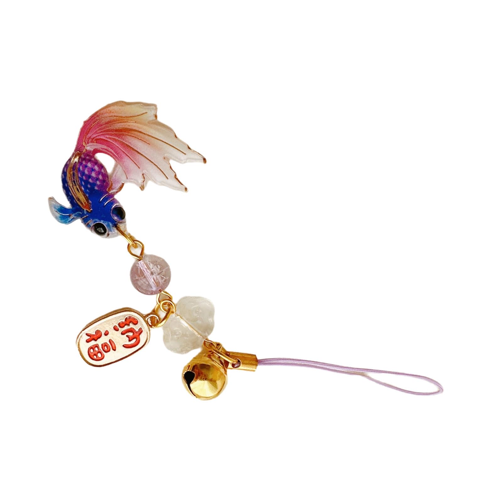oringnat Colorful Fish Star Beaded Phone Charm Pendant Handmade Sturdy Acrylics Fashion Accessory for Trendy Look Daily