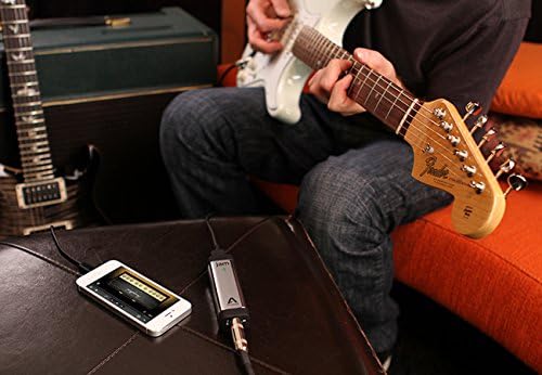 Apogee JAM 96k connected to an iPhone with a guitar