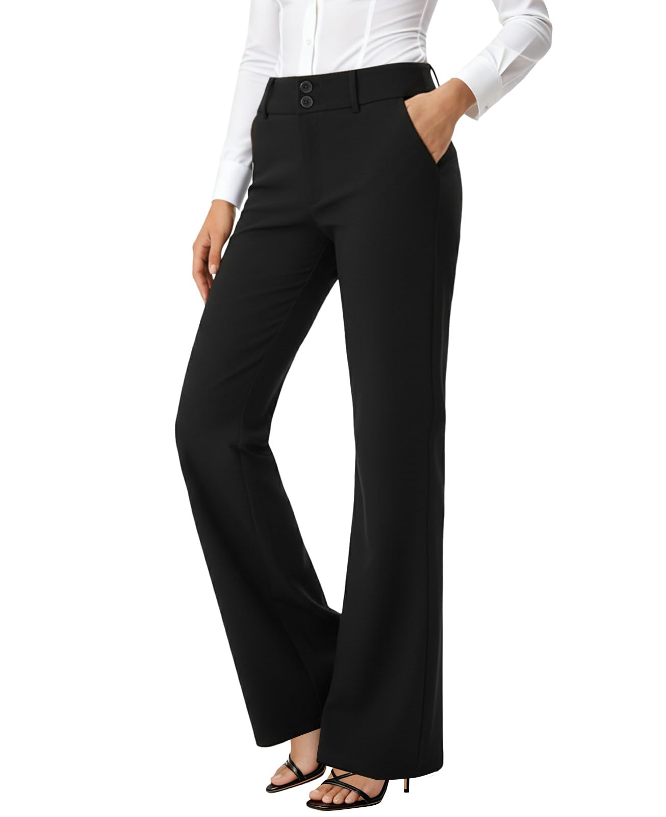 Flare Leggings Dress Pants for Women High Waist Bootcut Pants Stretch Slacks with Pockets