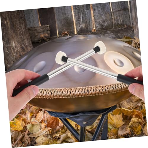 Conjunto portátil de baquetas Abaodam, 2 piezas, con mango de metal antideslizante y cabezas de fieltro, ideal para tongue drum, percusión y accesorios musicales para niños miniatura 7