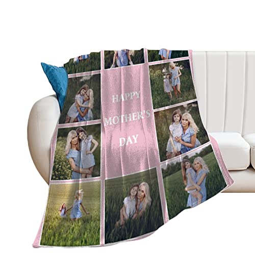 Family Blankets Personalized Picture Blanket Custom Throw Blanket Soft Flannel Blanket for Adults Kids Mom Dad Birthday Christmas Halloween Thanksgiving 10 Photo 78.7