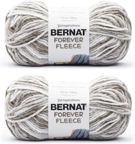 Image of Bernat Forever Fleece Latte Yarn of 280g /9.9oz - Polyester - 6 Super Bulky - 194 Yards - Knitting /Crochet (Pack of 24)