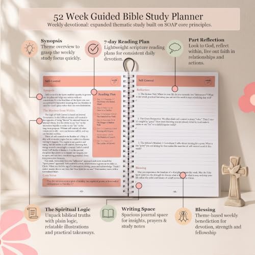 Image of Spiral Bible in a Year 52-Week Bible Study Guide Journal for Women Beginner