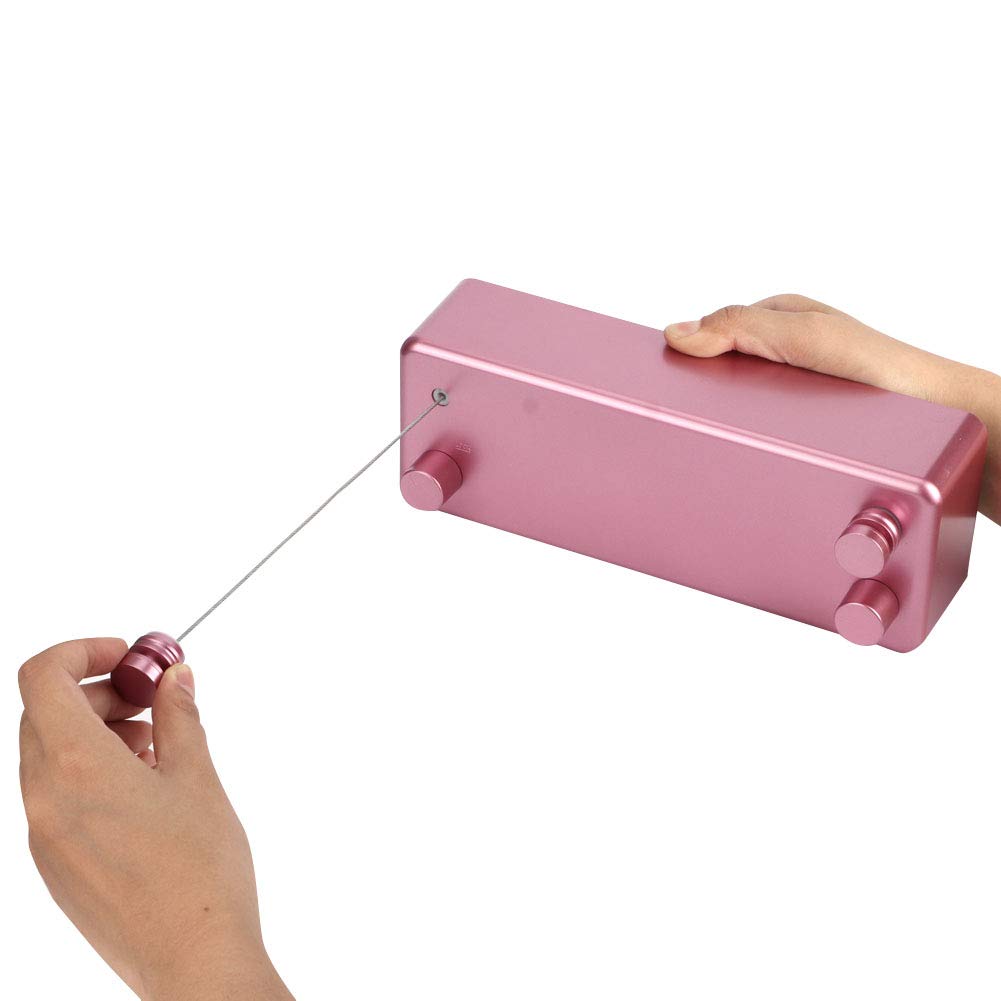 Hapivida Dubbel waslijn, intrekbaar, wandwaslijn, uittrekbaar, 4 m, telescopische waslijn, voor huishouden, balkon, badkamer (zwart