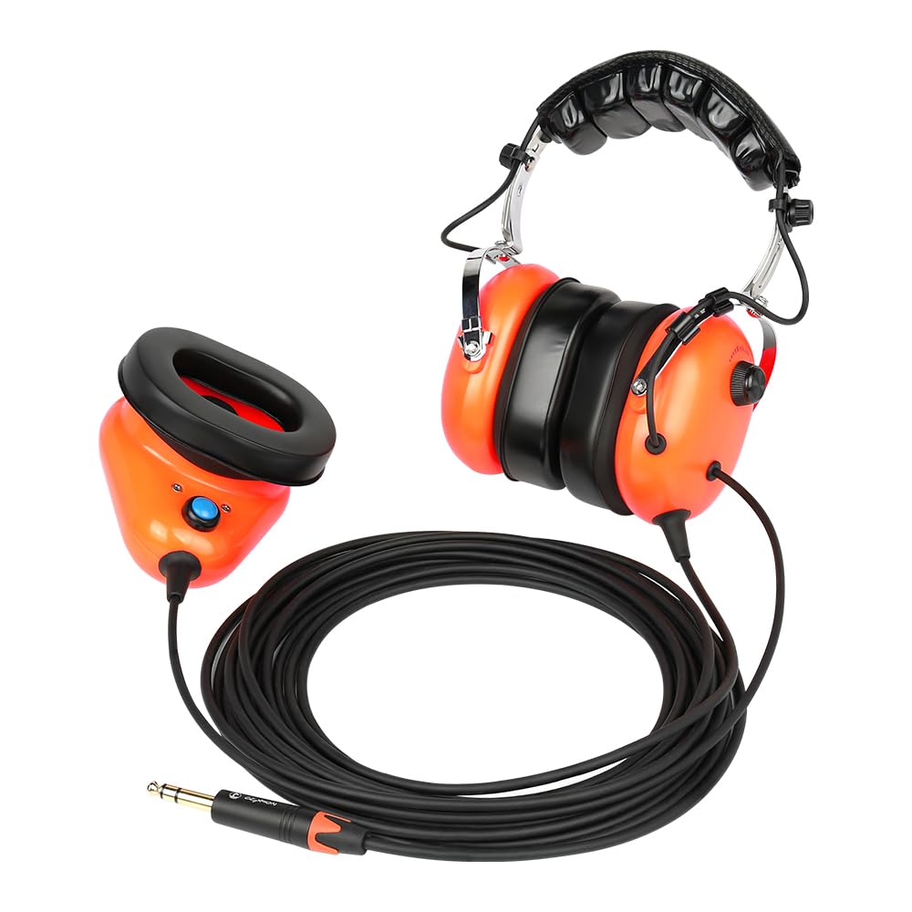 Auriculares de aviación con micrófono con cancelación de ruido, botón PTT, cómodas almohadillas para los oídos, cable recto de 25 pies con enchufe