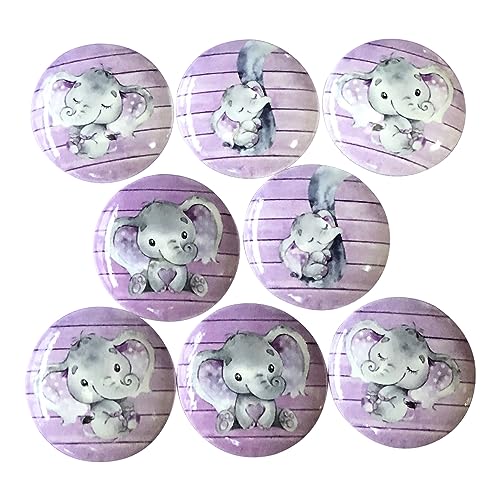 Twisted R Design Elephant Nursery Wood Cabinet Knobs (Set of 8 Purple Elephant)