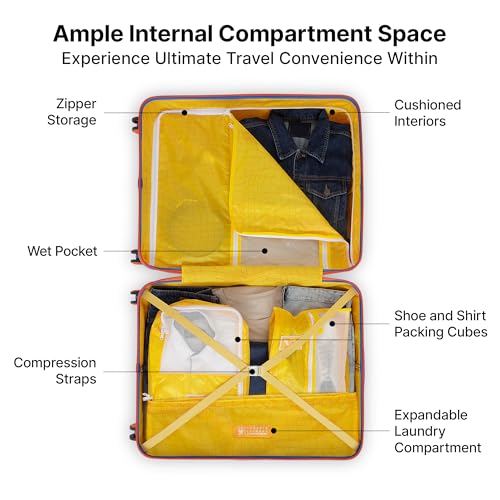 Image of uppercase Astro Trolley Bag Set Of 3 (S+M+L)|Cabin & Check-In Hardsided Spinner Trolley Bag|Flushed Tsa Lock & Anti-Theft Zippers|Dual Wheel For Men & Women|2000 Days Warranty(Beige), 55cm, 65Cm,75Cm