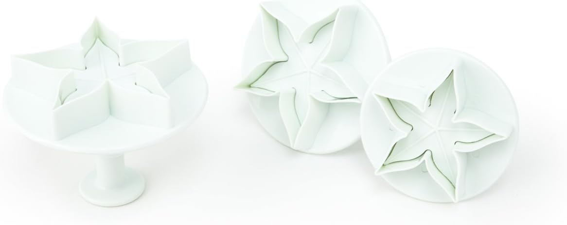 Fox Run Brands Calyx Leaf Plunger Cutters, White